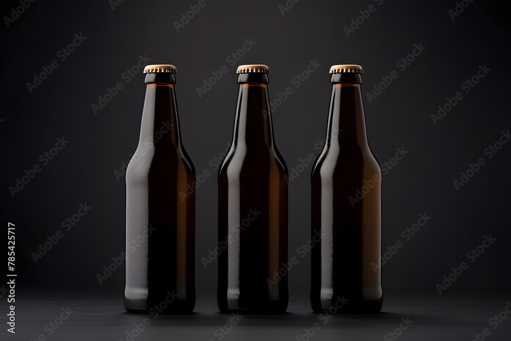 Craft beer bottle mockup isolated on background Craft beer bottle mockup isolated on background