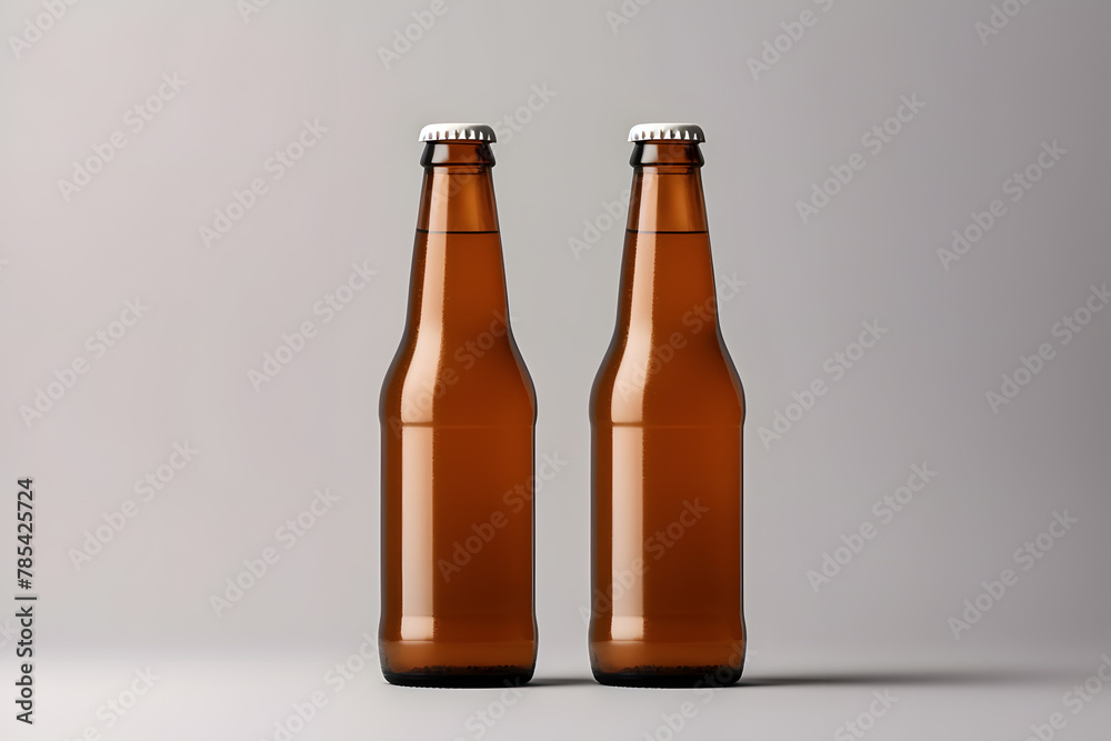 Craft beer bottle mockup isolated on background Craft beer bottle mockup isolated on background