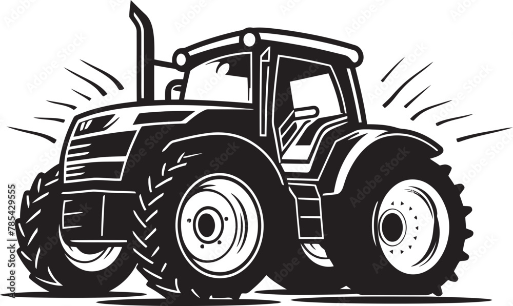 Digital Harvest Traktor Vector Illustrated