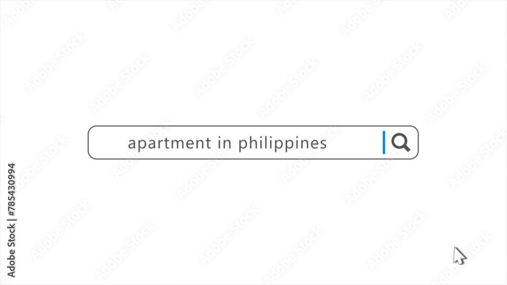 Apartment in Philippines in Search Animation. Internet Browser Searching