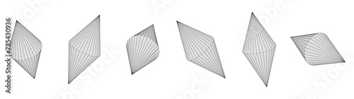 Pyramid triangle 3d grid wireframe sphere illustration vector
