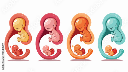 Embryo development month growth stages set Unborn hu photo