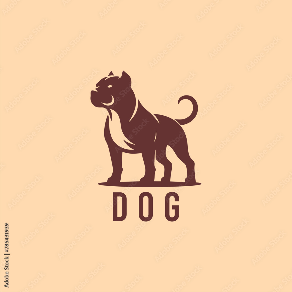 silhouette logo of dog, premium vector design