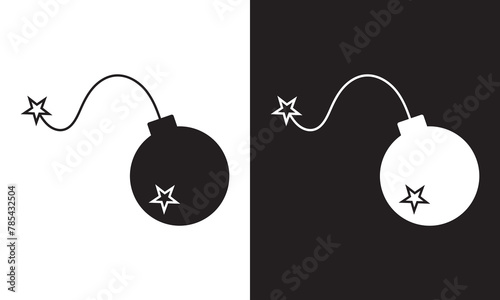 Bomb icon. bomb icon vector for web, computer and mobile app. dynamite icon Dynamite burning stick vector design object, dynamite trendy filled icons from Army and war collection. boom symbol.