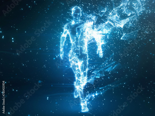 3D hologram particle effect moving portrait abstract background  © 天下 独孤