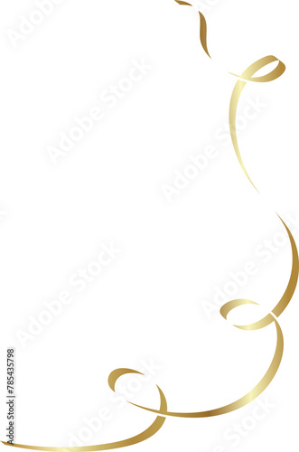 Gold ribbon shadow. Decoration for holiday, new year