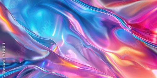 Cover Template. Holographic Chrome Abstract Design for Modern Futuristic Background