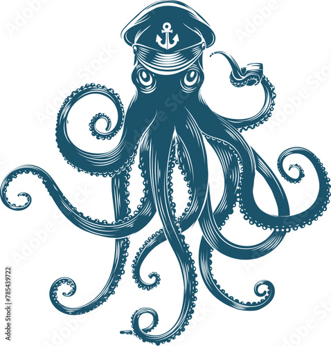 Octopus in sailors cap