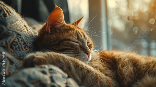 Craft a heartwarming scene of an indoor pet receiving cuddles and pets from its owner photo