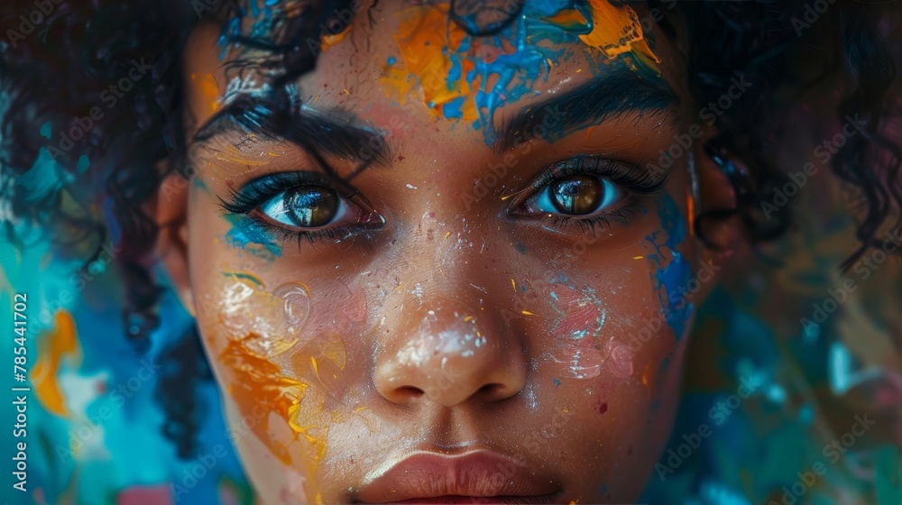 Craft a portrait that brings together realism and vibrancy