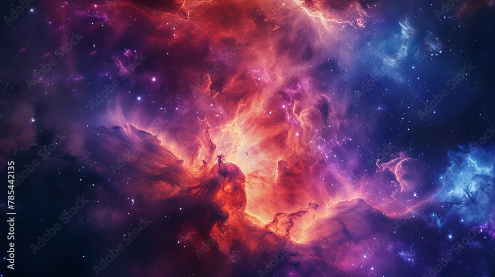 Colorful and Detailed Nebula in Space