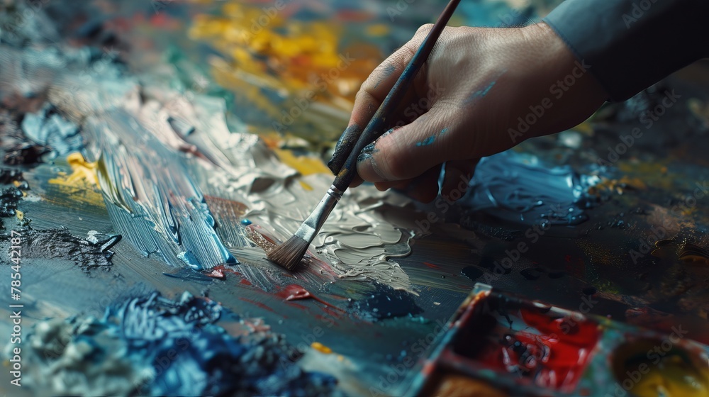 Obraz premium Color blending on painter's palette