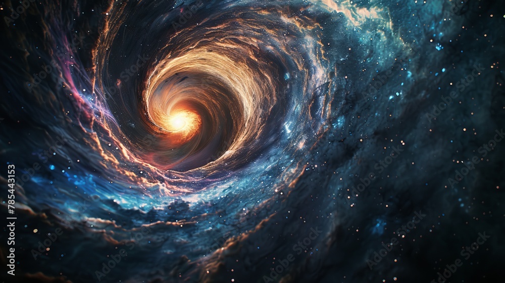 Cosmic Whirlpool Consumed by Black Hole Cosmic Whirlpool Consumed by Black Hole