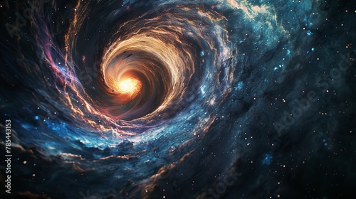 Cosmic Whirlpool Consumed by Black Hole