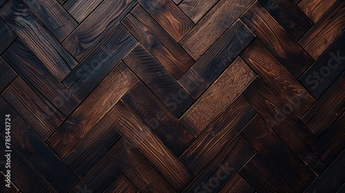 Herringbone Patterned Dark Wood Background