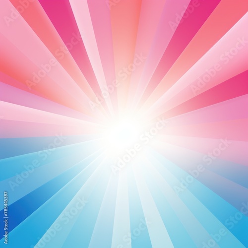 Sun rays background with gradient color, blue and pink, vector illustration