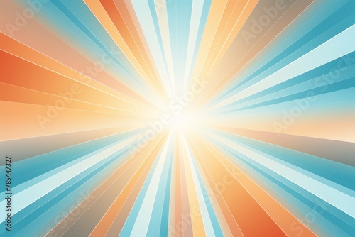 Sun rays background with gradient color, blue and tan, vector illustration