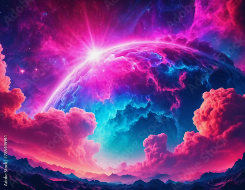 colorful space and galaxy wallpaper art