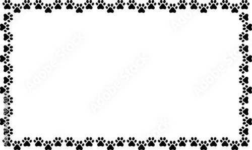 frame with themes of pet paws, dogs, cats, for backgrounds and textures