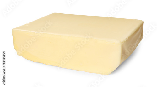 Block of tasty butter isolated on white