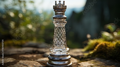 platinum chess piece king moving across chess board UHD Wallpaper