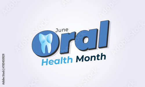Oral health month. background, banner, card, poster, template. Vector illustration.