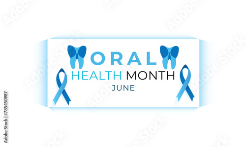 Oral health month. background, banner, card, poster, template. Vector illustration.