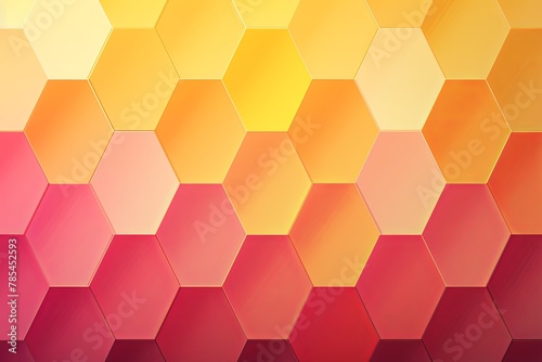Rose and yellow gradient background with a hexagon pattern in a vector illustration