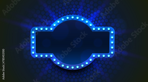 Light frame label, event bar casino, show signboard. Vector illustration