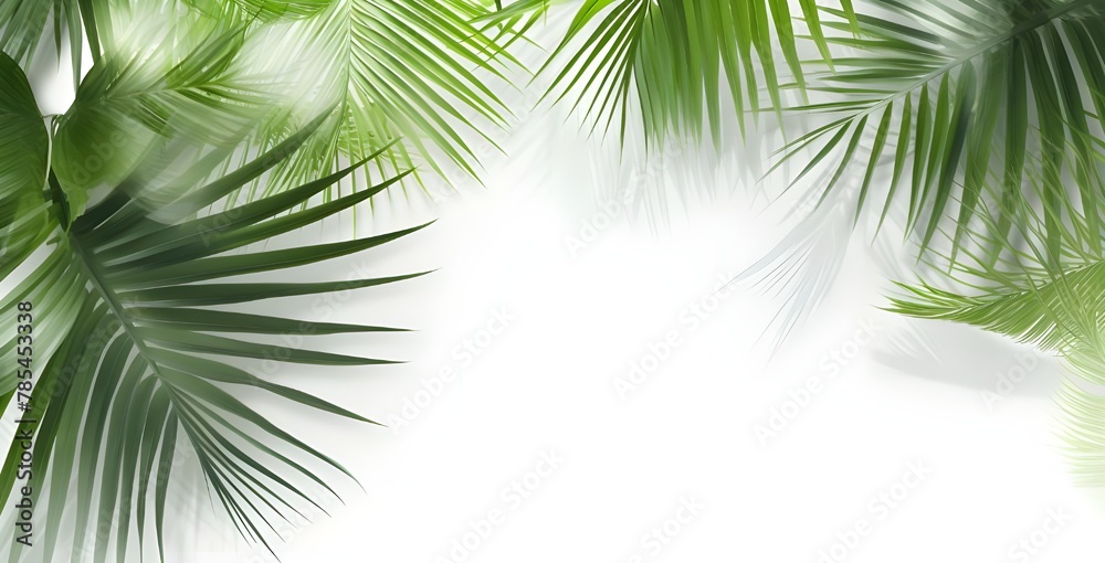 palm leaves isolated on white wallpaper