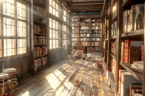 A scene of old library of books