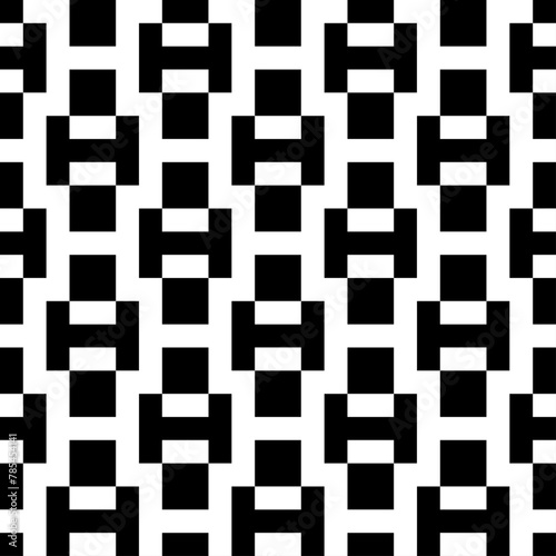 Seamless pattern. Geometric background. Checks, figures ornament. Squares, shapes wallpaper. Ethnic motif. Tiles, forms backdrop. Mosaic illustration. Digital paper, textile print, abstract vector.