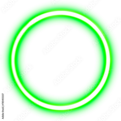Glowing ring of neon green light.