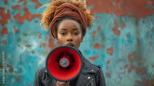 Woman on a megaphone 