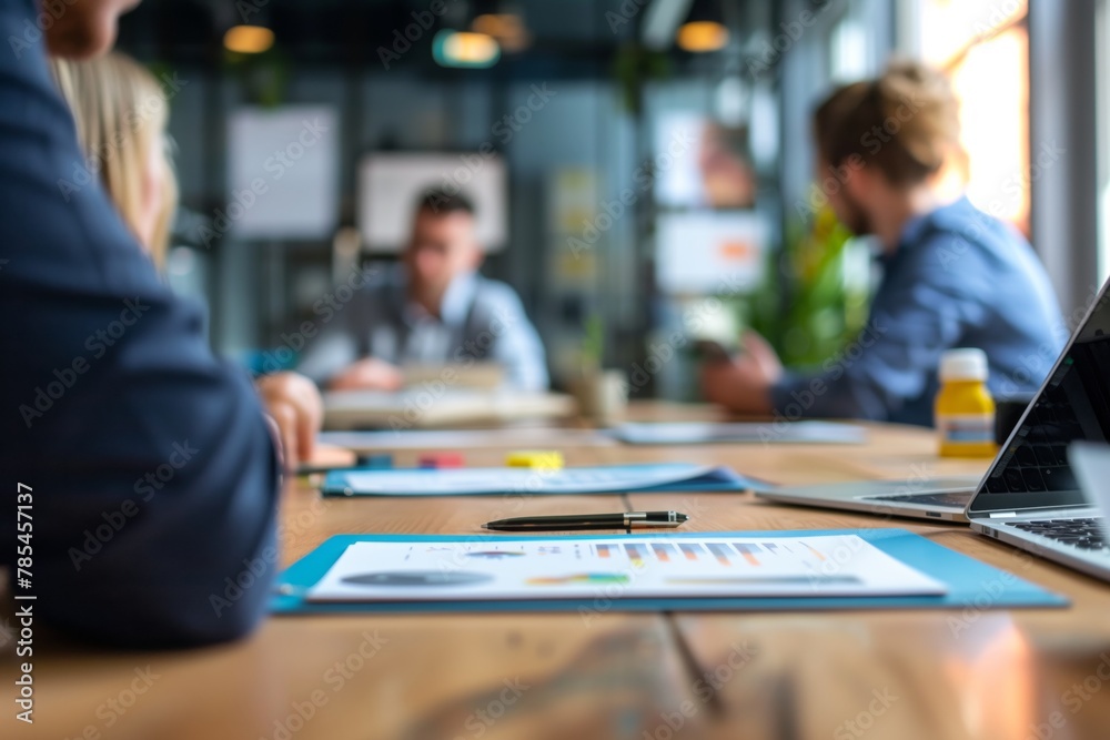 A business team during a collaborative session in a contemporary, well-lit office space. A business team during a collaborative session in a contemporary, well-lit office space.