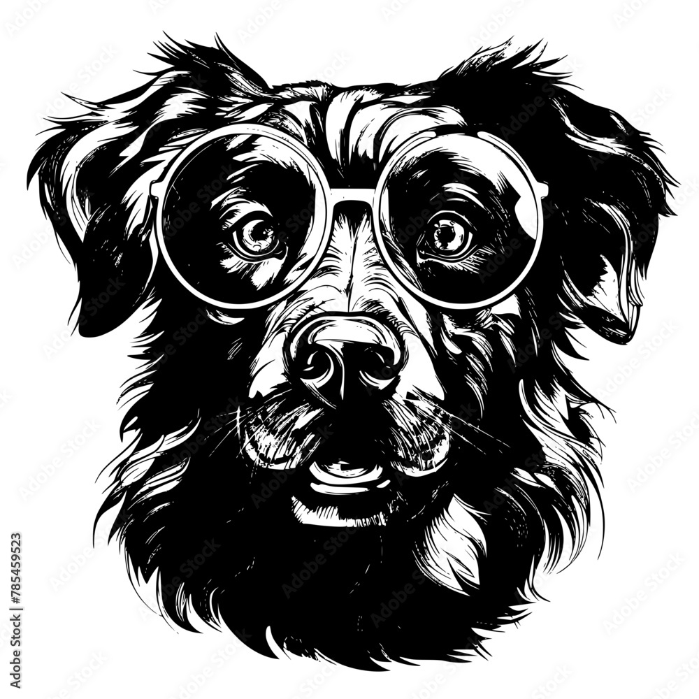 Fototapeta premium black and white dog