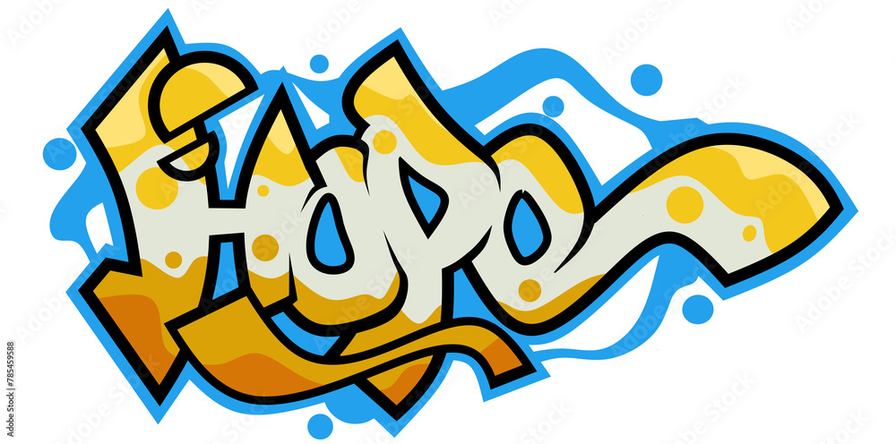 Hope word graffiti text font illustration sticker Hope word graffiti text font illustration sticker