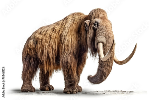 Prehistoric Mammoth Isolated on White photo