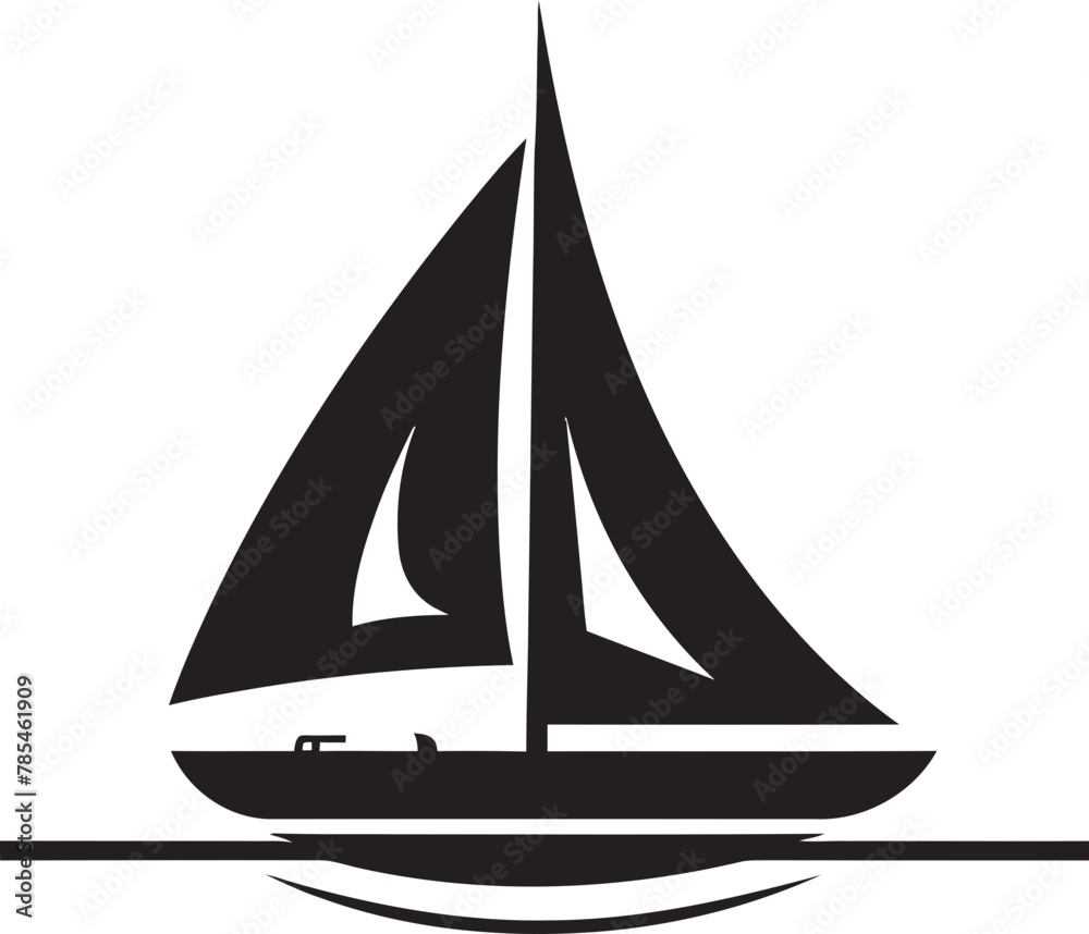 Vector Illustration of a Yacht Docked at a Tropical Island