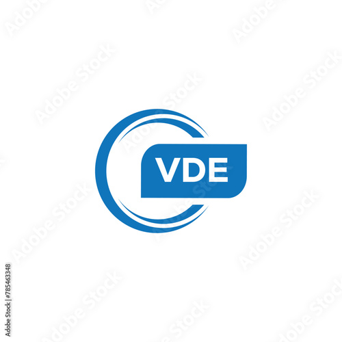 modern minimalist VDE letters logo design photo