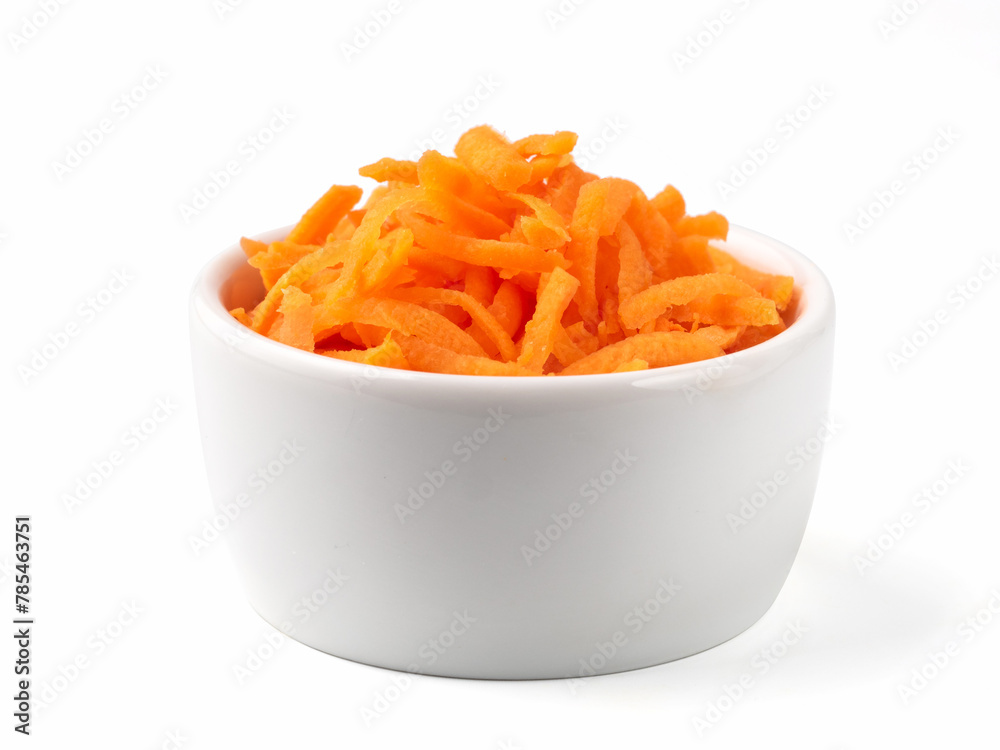 Grated carrots isolated on white Grated carrots isolated on white