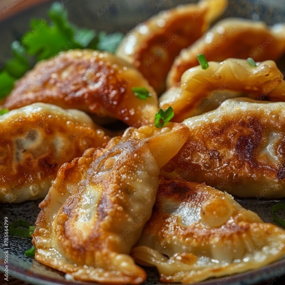 Fried Dumplings with Minced Meat also known as Gyoza, Dim Sum, Jiaozi, Momo, Tortellini, Pierogi Fried Dumplings with Minced Meat also known as Gyoza, Dim Sum, Jiaozi, Momo, Tortellini, Pierogi
