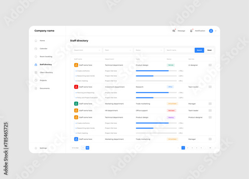 Company employee staff management platform UI design
