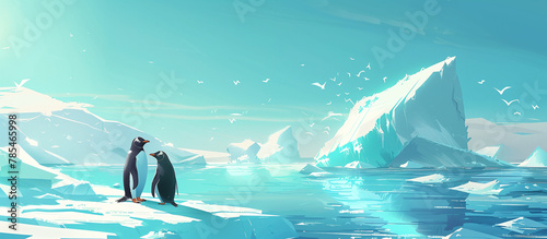 Penguin in polar regions photo