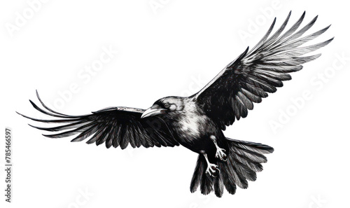 PNG Crow animal flying black