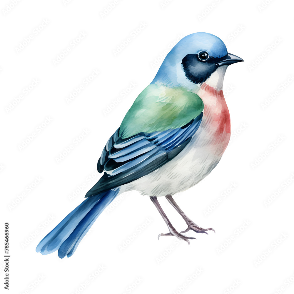A bird watercolor style, illustration. A bird watercolor style, illustration.