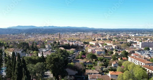 Aix-en-Provence aerial climb up and approach. Bouches-du-Rhône, France