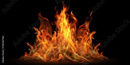 fire flames isolated on black background