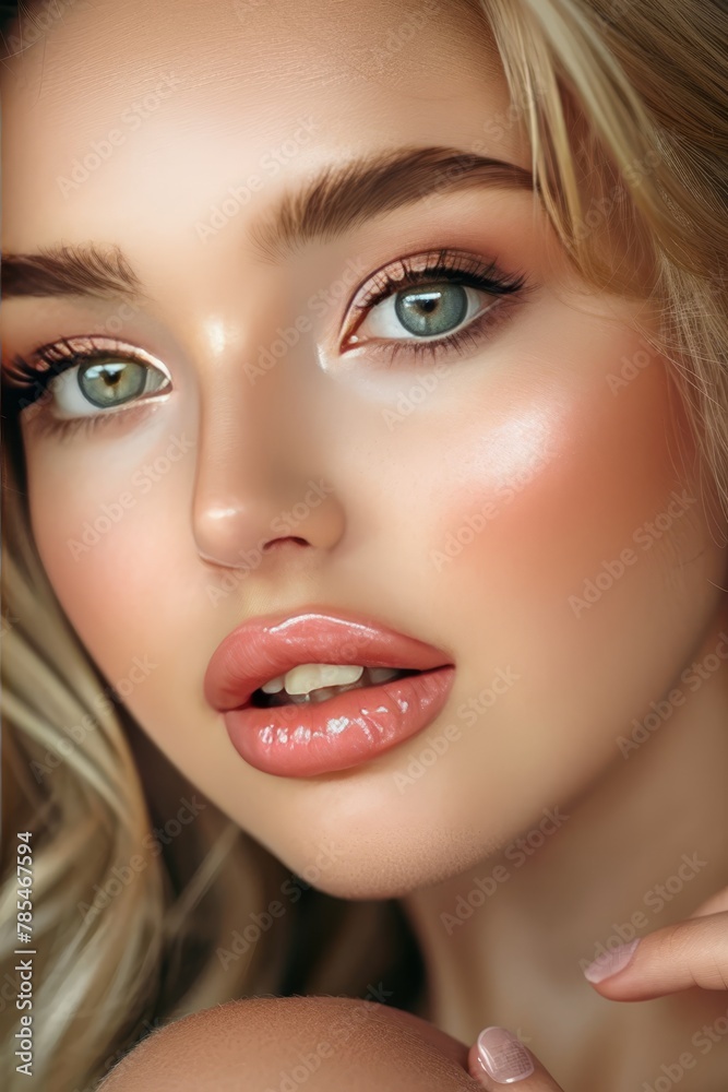 Blond woman using toner and cream in skincare routine for healthy, glowing skin care regimen Blond woman using toner and cream in skincare routine for healthy, glowing skin care regimen