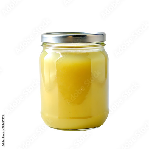 transparent jar with fruit yogurt